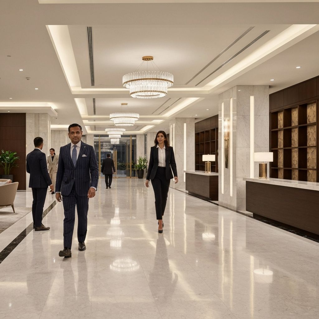 Corporate building lobby